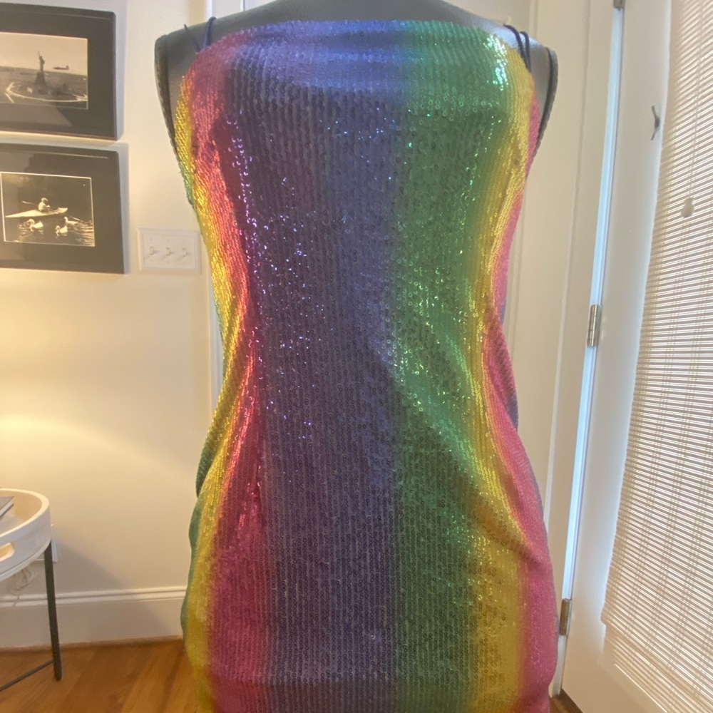 NASTY GAL Rainbow SEQUIN Mini Dress